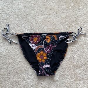 Xhilaration Black Floral High Cut Bikini Bottom